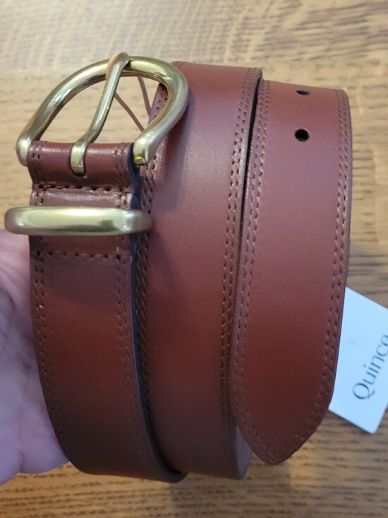Quince Allegra European Leather Belt - Esspresso Brown